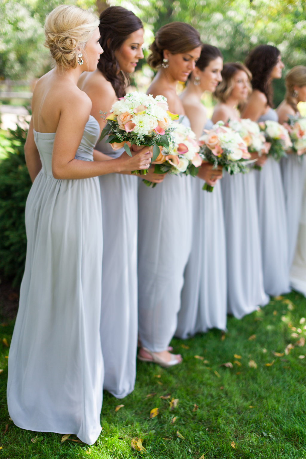 Long Gray Bridesmaids Dresses