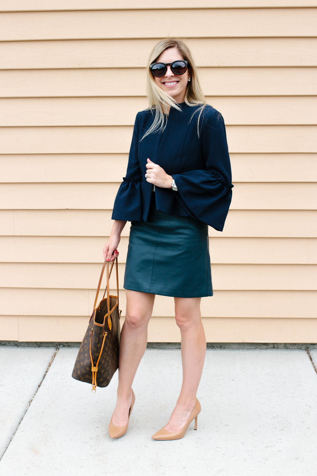 How to Style a Faux Leather Skirt for Work