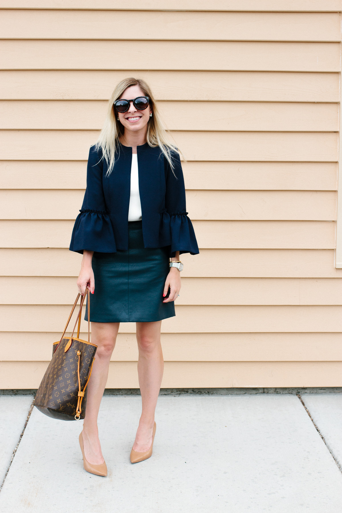 How to Style a Faux Leather Skirt for Work